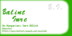 balint imre business card
